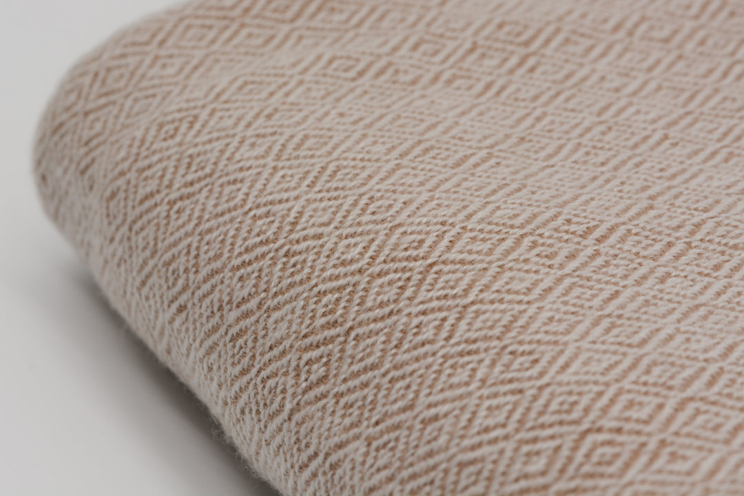 Kaschmirdecke | Luxus Decke DIAMANT ROSE aus 100% Kaschmir | 140x250 cm | Rosébeige Groß kuschelig weich leicht