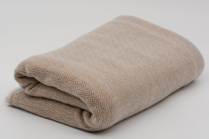 Kaschmirdecke | Luxus Decke DIAMANT ROSE aus 100% Kaschmir | 140x250 cm | Rosébeige Groß kuschelig weich leicht