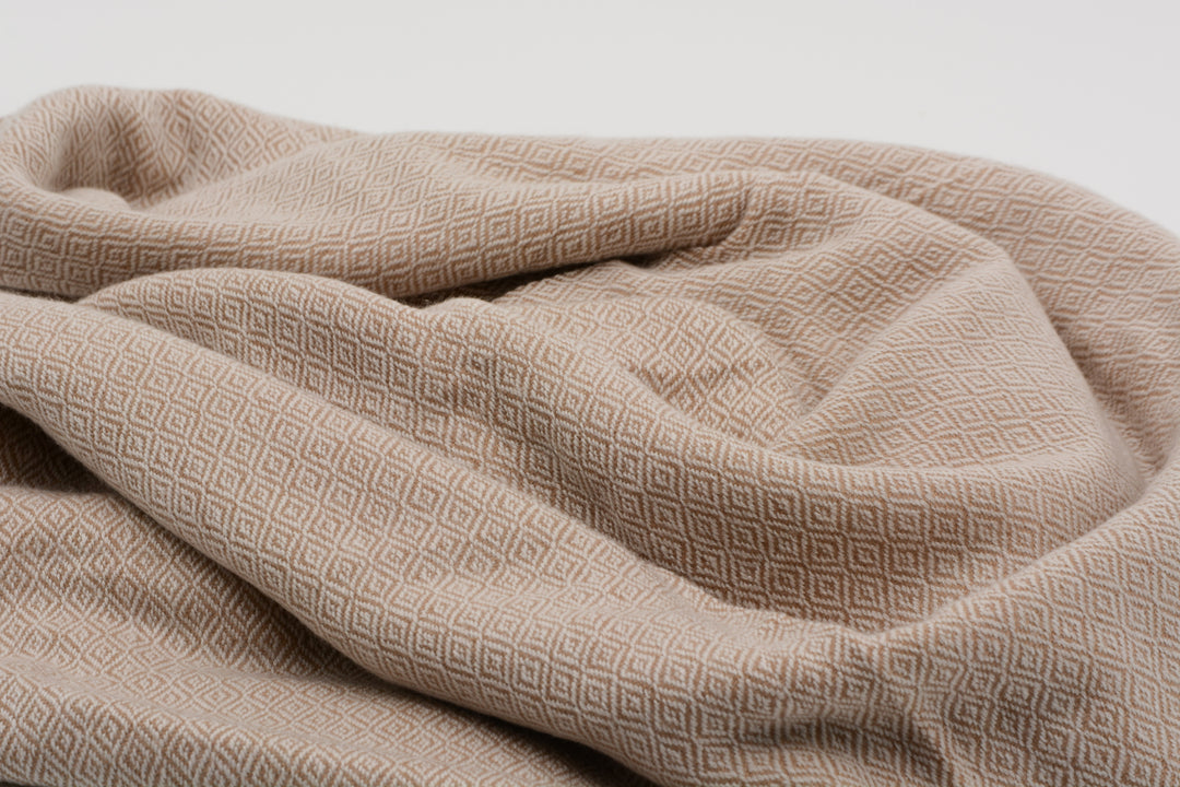 Kaschmirdecke | Luxus Decke DIAMANT ROSE aus 100% Kaschmir | 140x250 cm | Rosébeige Groß kuschelig weich leicht