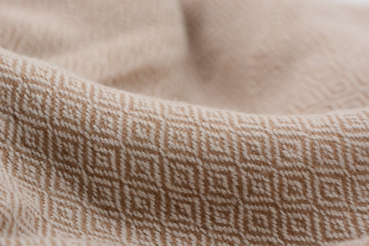 Kaschmirdecke | Luxus Decke DIAMANT ROSE aus 100% Kaschmir | 140x250 cm | Rosébeige Groß kuschelig weich leicht
