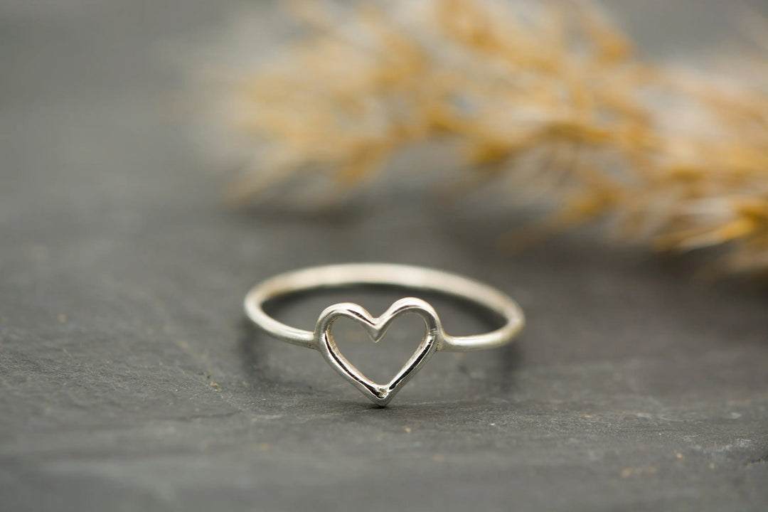 Herz Ring 925er Sterling Silber von vorne