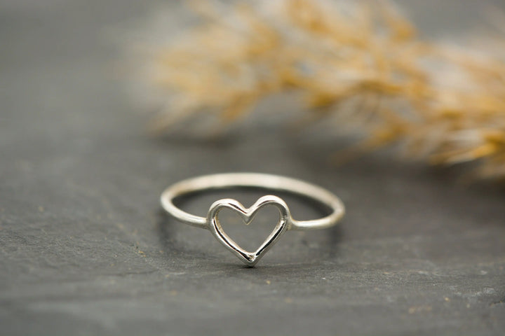 Herz Ring 925er Sterling Silber von vorne