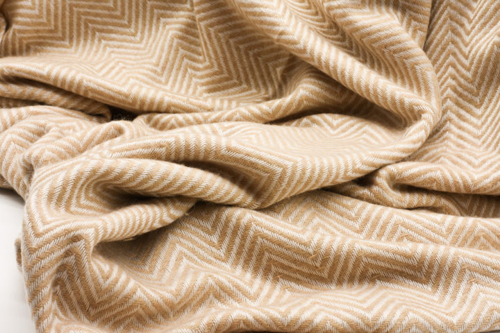 Luxus Decke Bali aus 100% Kaschmir | 140x290 cm | Kaschmirdecke | Beige Cremeweiß