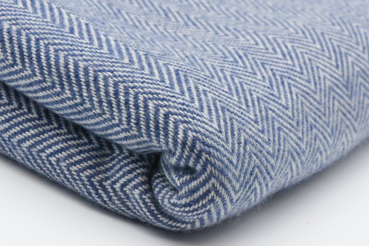 Kaschmirdecke Blau | Luxus Decke Tonga aus 100% Kaschmir | 140 x 290 cm | Groß Weich Kuschelig Leicht Flauschig