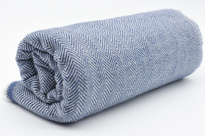 Luxus Decke TONGA aus 100% Kaschmir | 140x290 cm | Blau