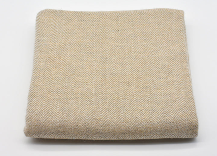Kaschmirdecke | Luxus Decke Samui aus 100% Kaschmir | 140 x 290 cm | Beige Groß flauschig Weich Leicht