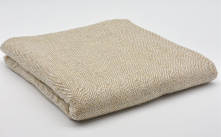 Kaschmirdecke | Luxus Decke Samui aus 100% Kaschmir | 140 x 290 cm | Beige Groß flauschig Weich Leicht