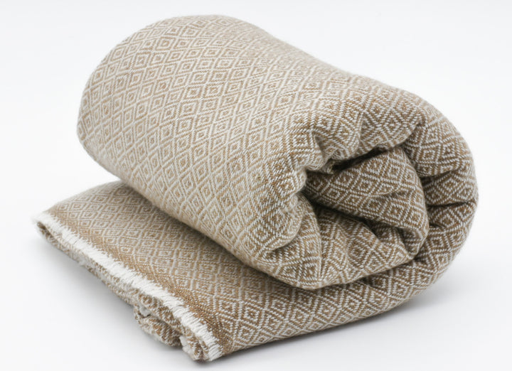 Luxury blanket Borneo from 100% cashmere | 140x290 cm | beige