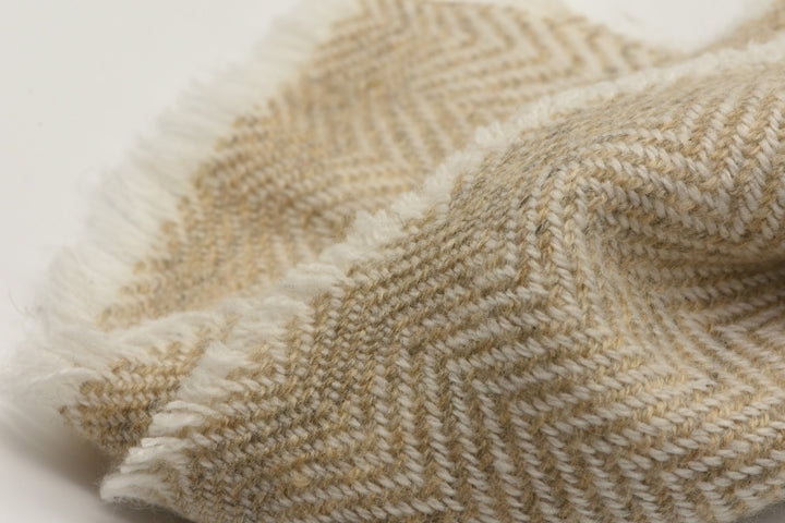 Kaschmirdecke | Luxus Decke Samui aus 100% Kaschmir | 140 x 290 cm | Beige Groß flauschig Weich Leicht