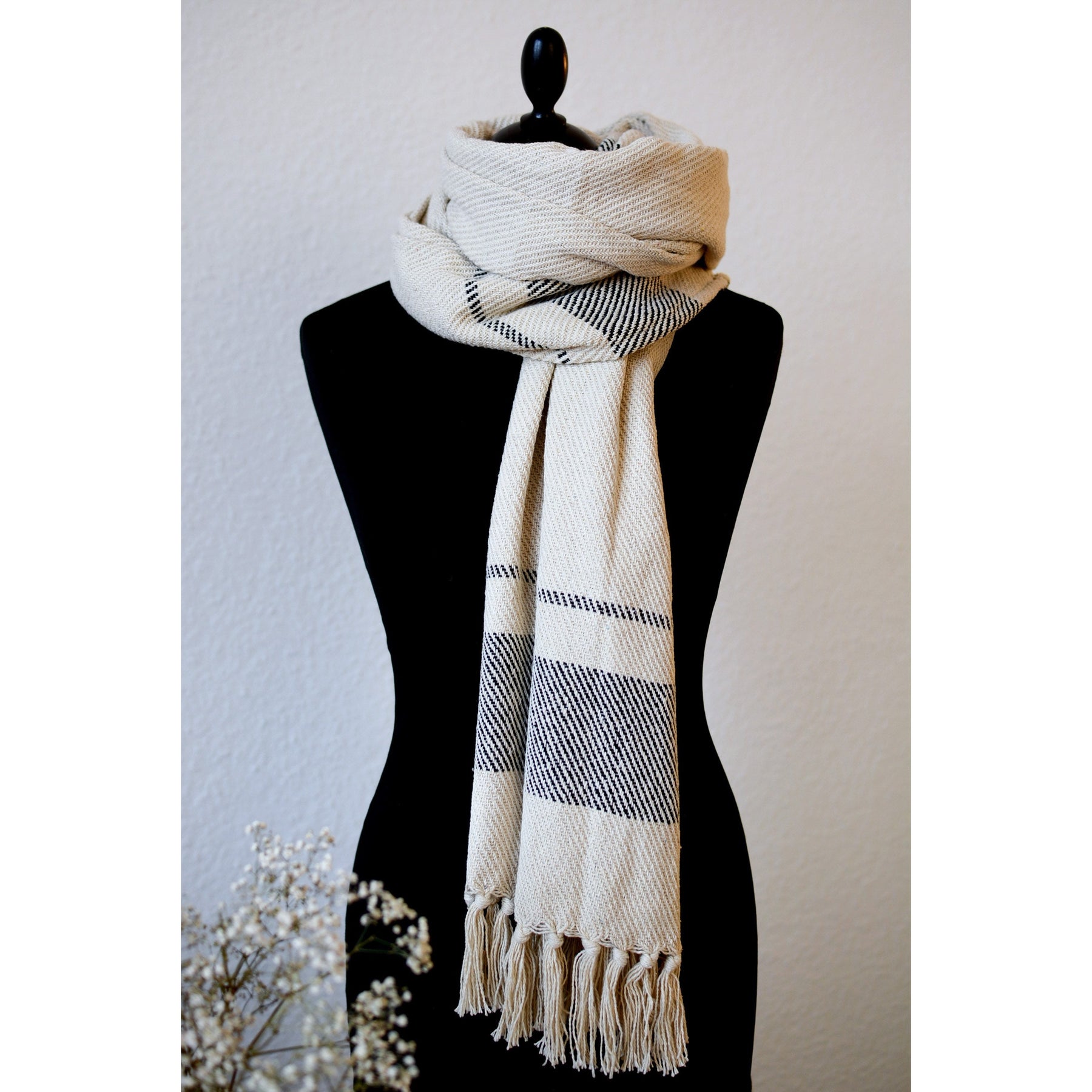 Schal aus Baumwolle | Cremeweiß