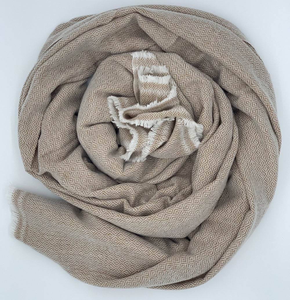 Kaschmirdecke | Luxus Decke DIAMANT ROSE aus 100% Kaschmir | 140x250 cm | Rosébeige Groß kuschelig weich leicht
