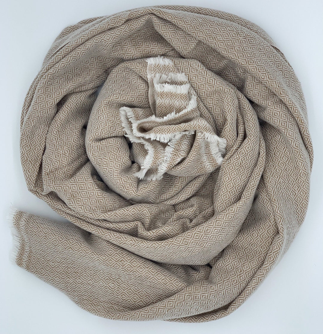 Kaschmirdecke | Luxus Decke DIAMANT ROSE aus 100% Kaschmir | 140x250 cm | Rosébeige Groß kuschelig weich leicht