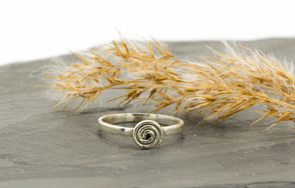 Ring Spirale 925er Sterling Silber von vorne