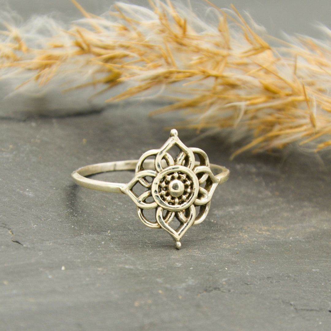 Mandala Ring 925er Sterling Silber