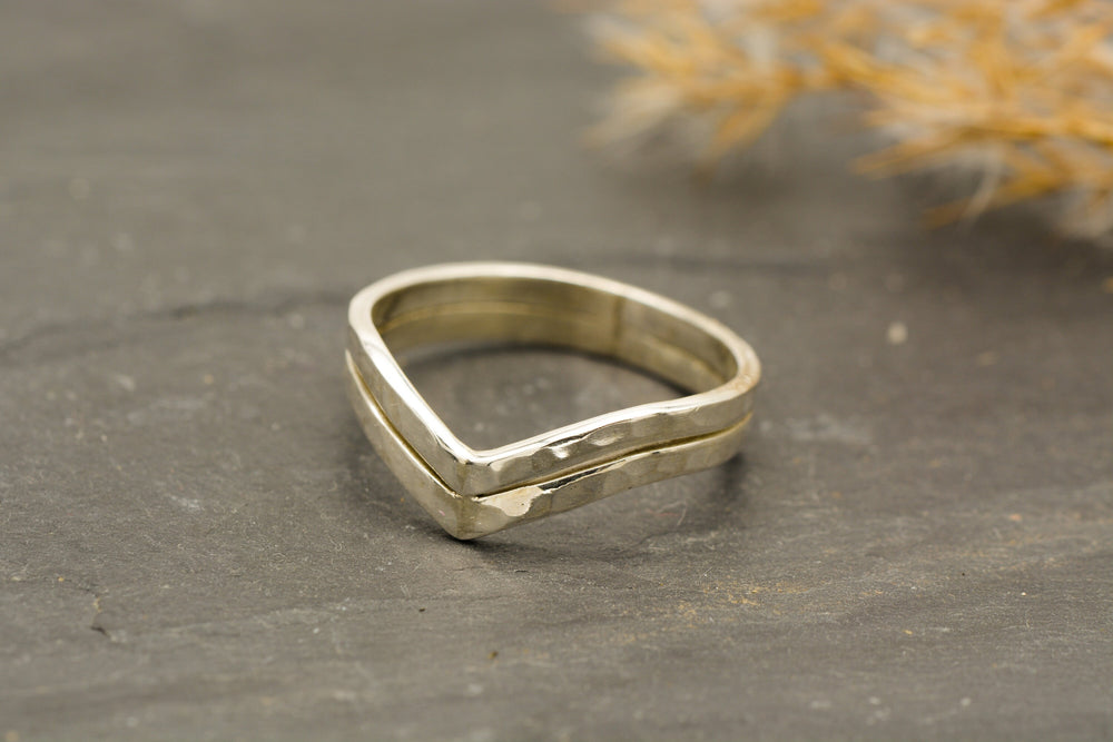 Ring Doppel-Diadem 925er Sterling Silber von der Seite