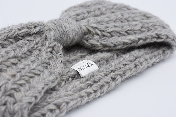 Stirnband Schleife, Knoten, Dame, Frau, Wolle, Handgestrickt