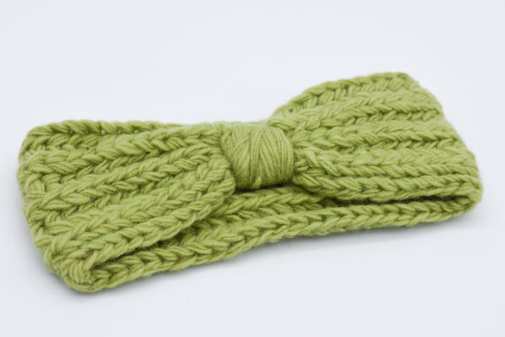 Stirnband Schleife, Knoten, Dame, Frau, Wolle, Handgestrickt