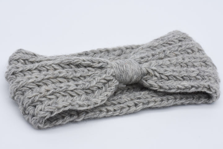 Stirnband Schleife, Knoten, Dame, Frau, Wolle, Handgestrickt