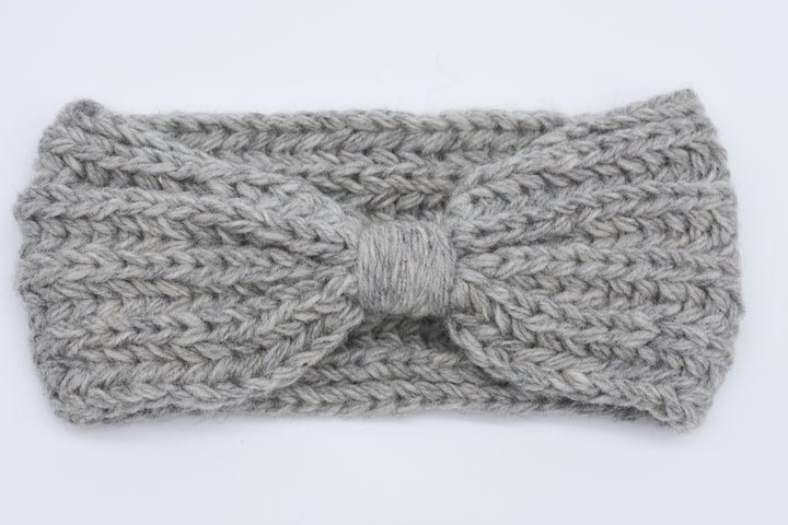 Stirnband Schleife, Knoten, Dame, Frau, Wolle, Handgestrickt
